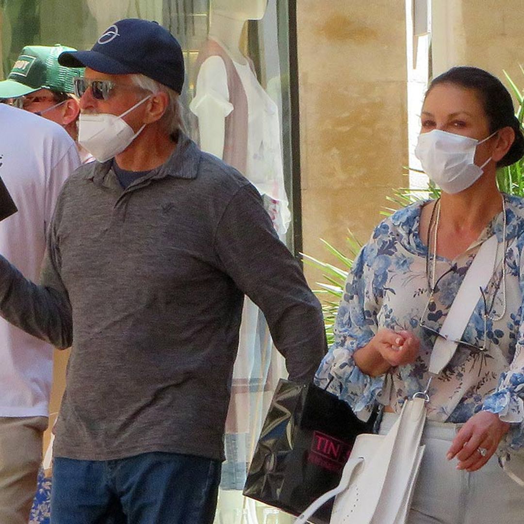 Catherine Zeta-Jones and Michael Douglas take family on sunny holiday to Spain