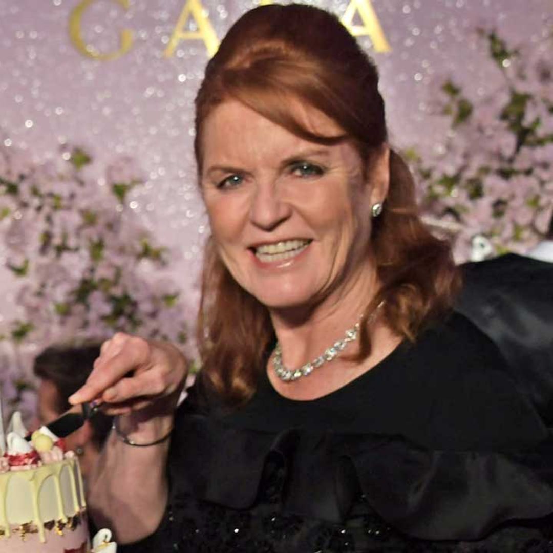 Sarah Ferguson looks SO excited by her birthday cake - see photo