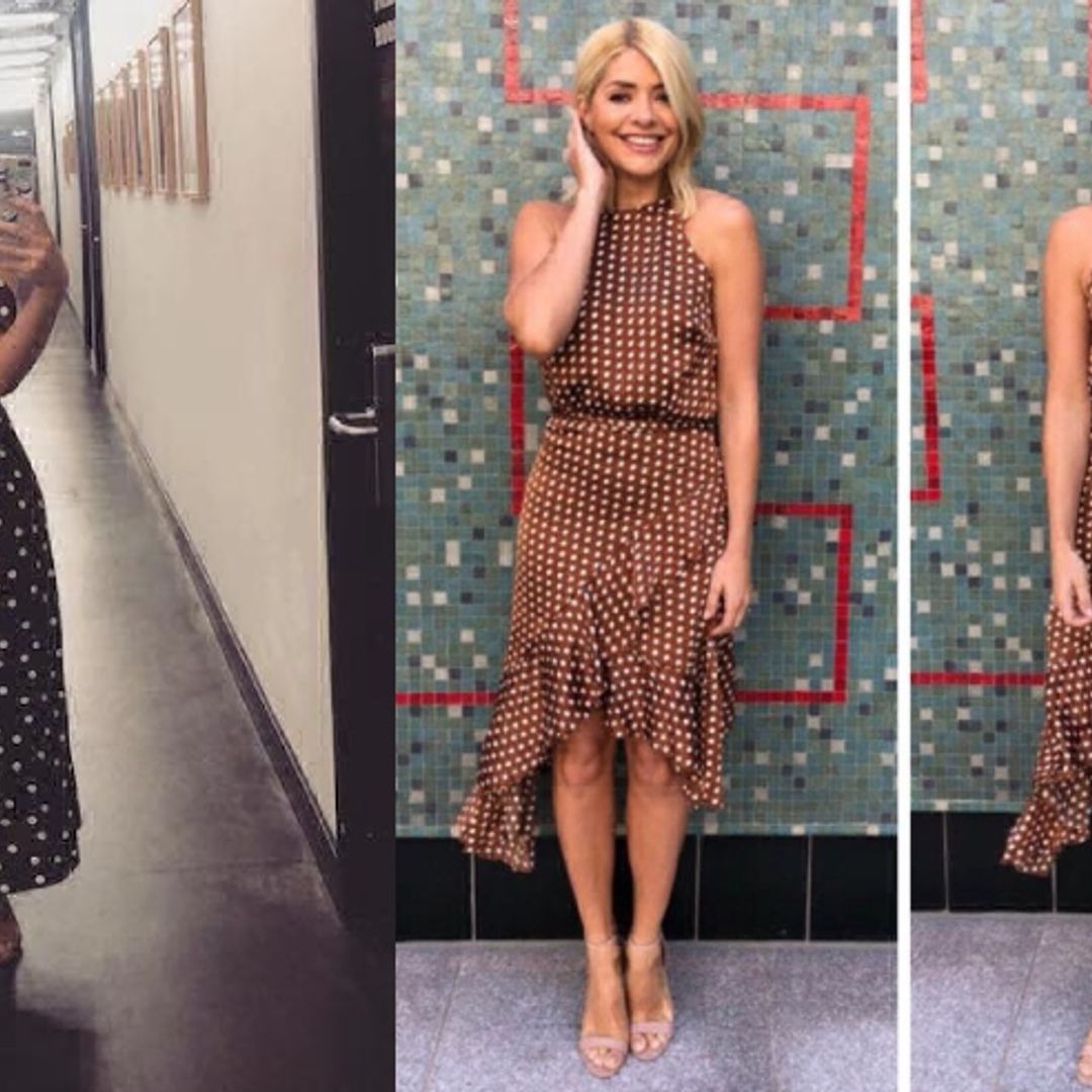 Is this polka-dot Pretty Woman number the dress of the season? Jorgie Porter is the latest star to step out in spots