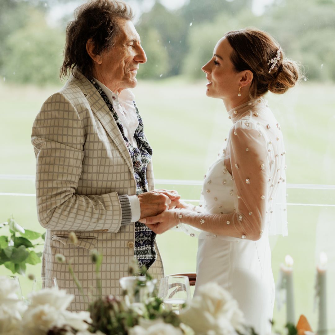 Faye Harris' sentimental wedding moment with father-in-law Ronnie Wood caught on camera