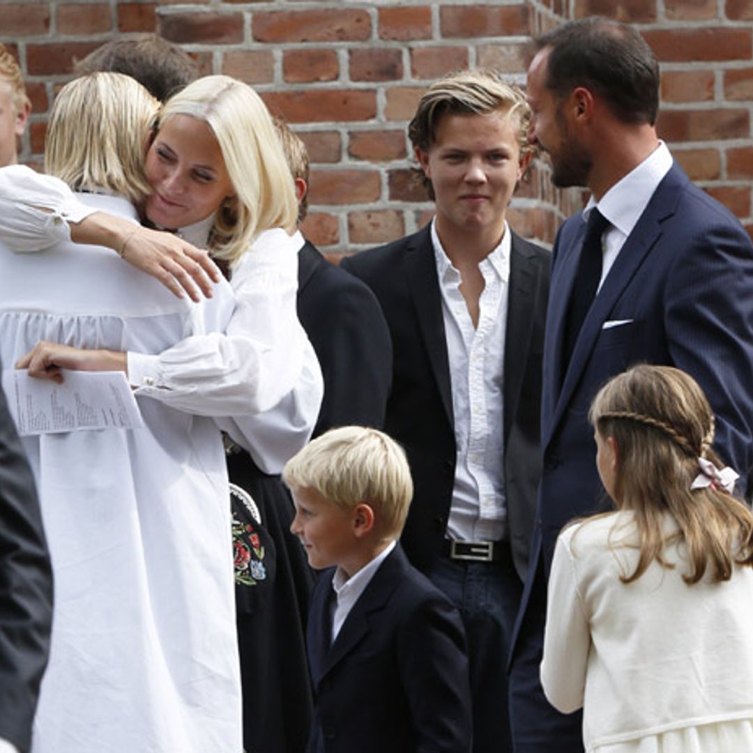 Norwegian royal family unite for the confirmation of Mette-Marit's son Marius