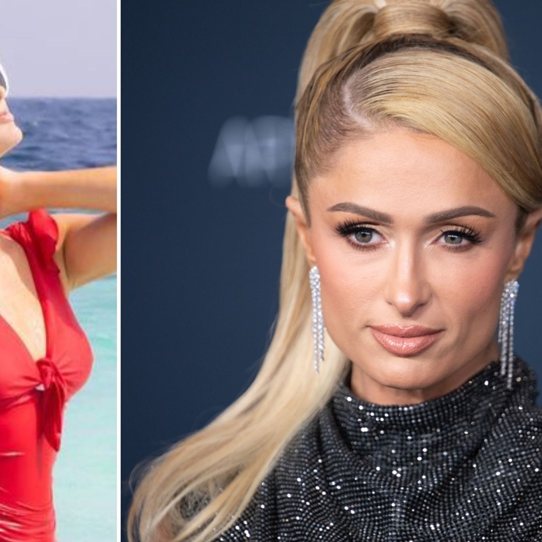 Paris Hilton wows fans with Baywatch-inspired swimsuit as she celebrates first wedding anniversary