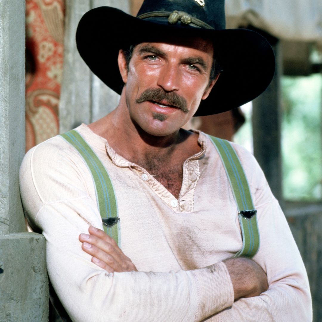 American actor Tom Selleck as Orrin Sackett in the TV movie 'The Sacketts', directed by Robert Totten, 1979.