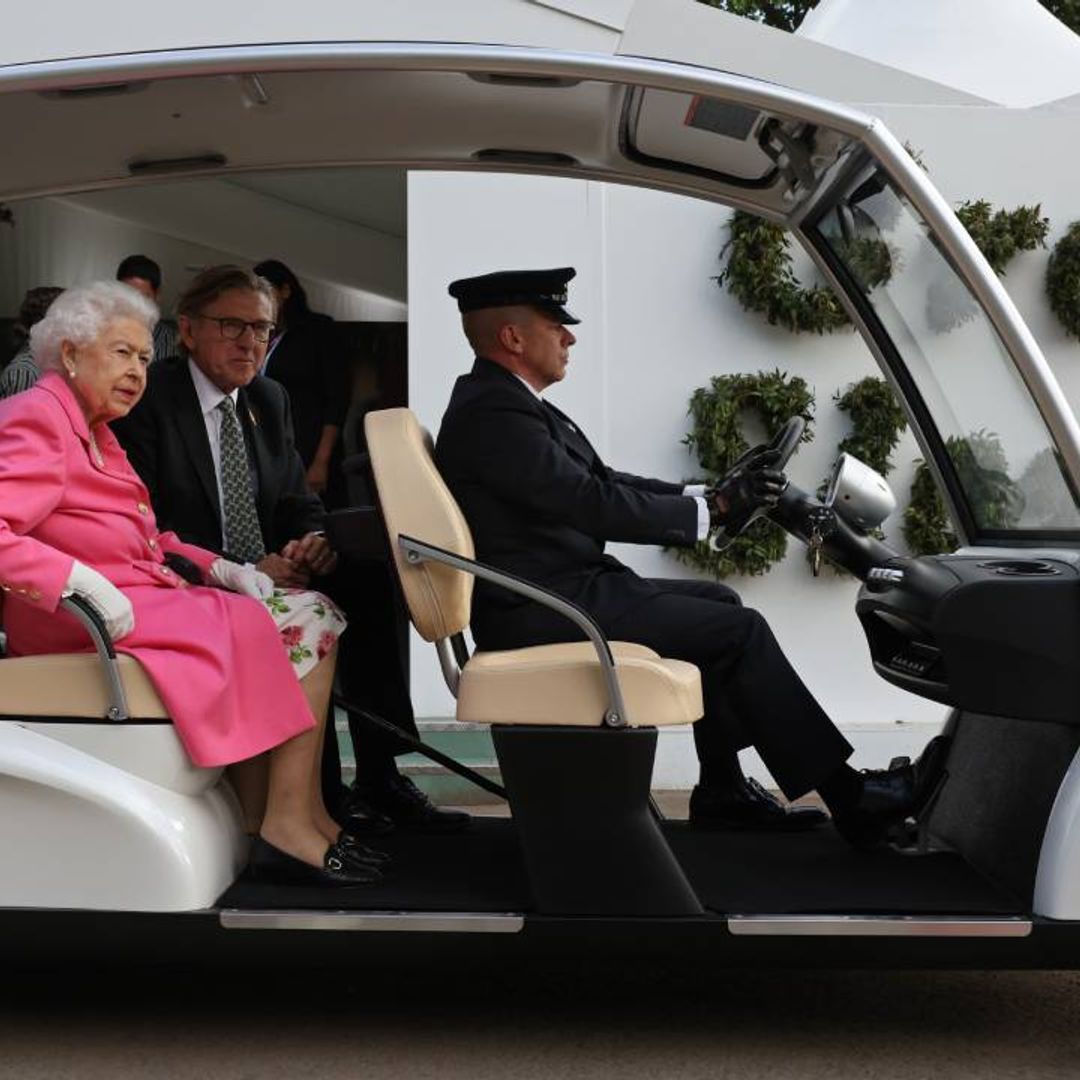 The Queen uses buggy at Chelsea Flower Show during appearance with the royal family - best pictures