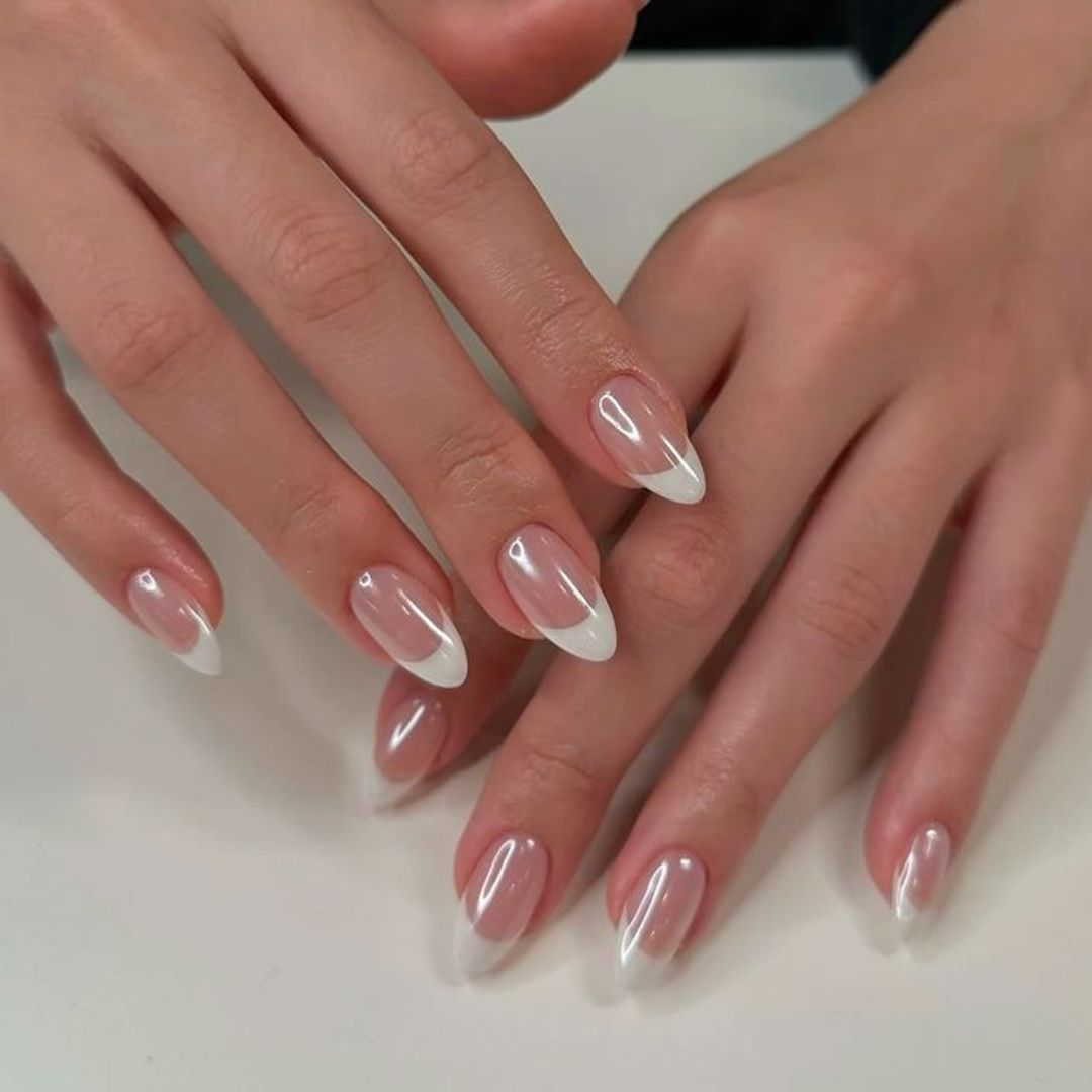 glazed french tip nails