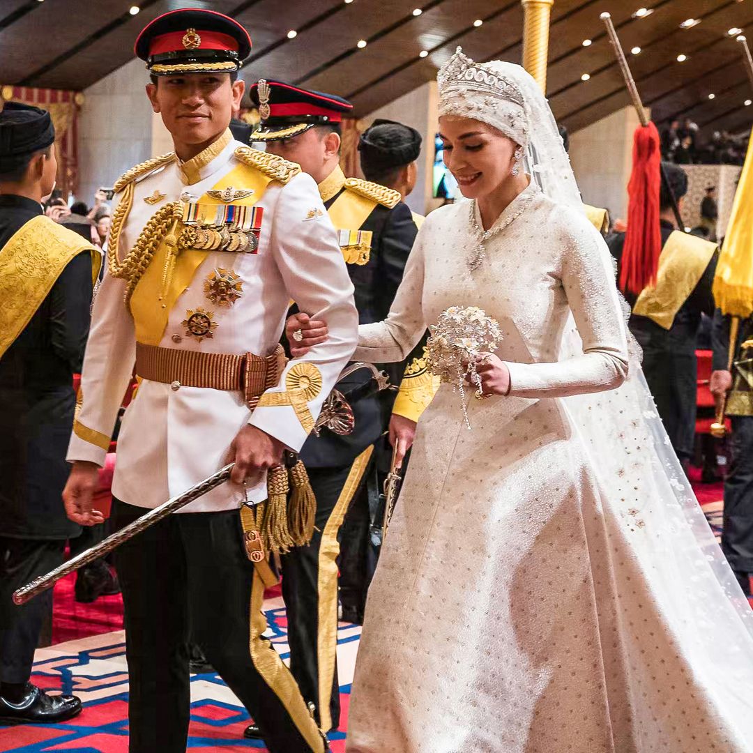 Why Brunei's Prince Mateen's beautiful bride borrowed £10 million 'practical' tiara from sister-in-law
