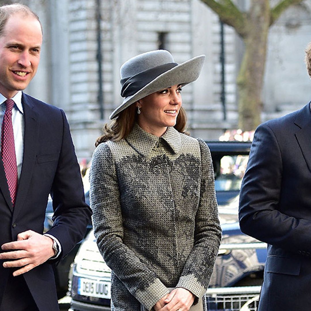 Kate Middleton, Prince William and Prince Harry join Queen Elizabeth at Westminster Abbey