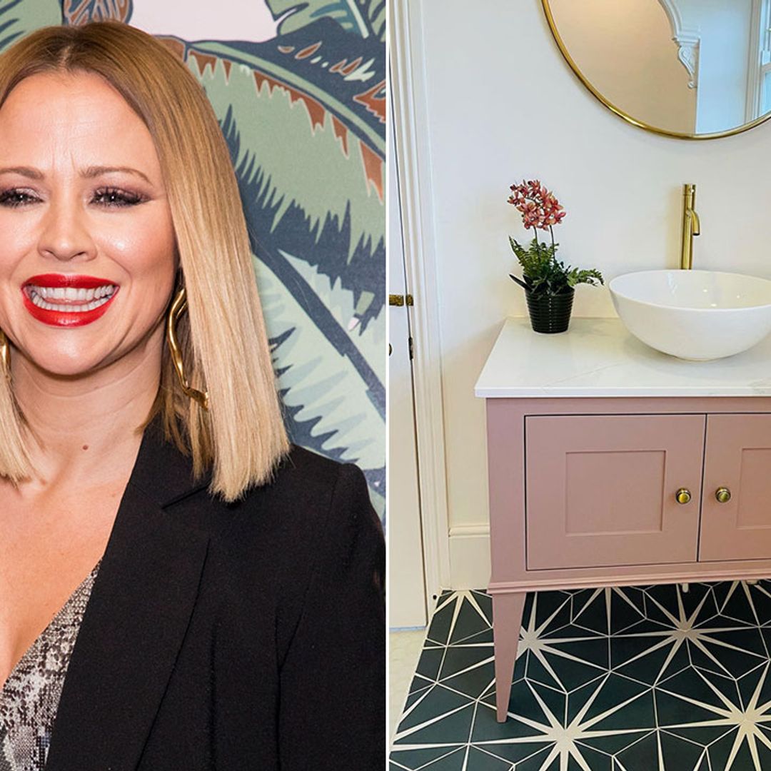 Inside Kimberley Walsh's unbelievable new pink and gold bathroom