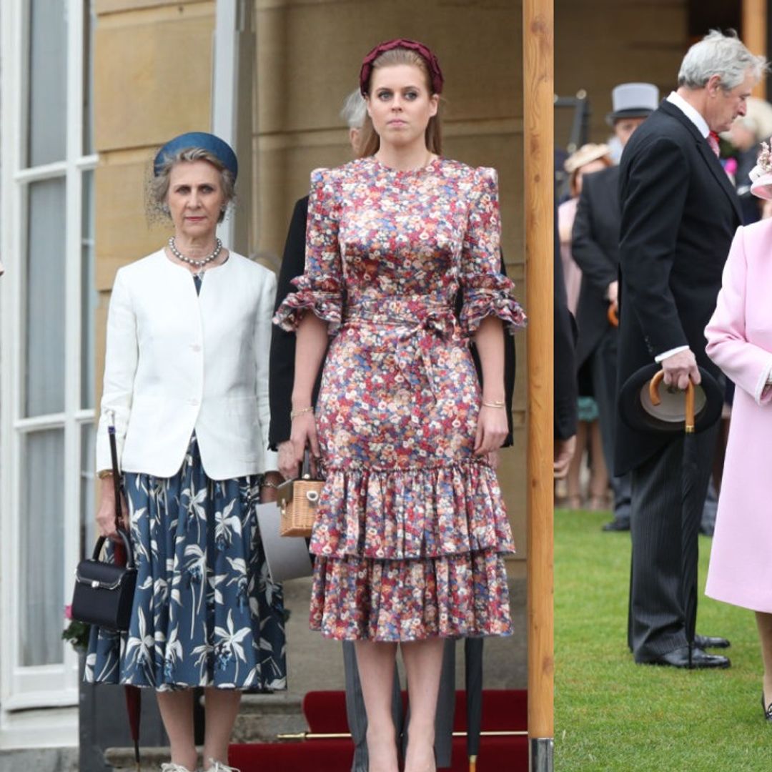 Princesses Beatrice and Eugenie join the Queen at Buckingham Palace garden party – in STUNNING dresses