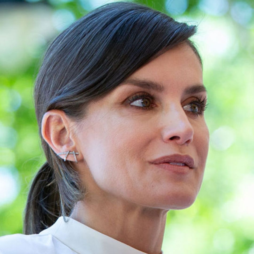 Queen Letizia wows royal fans in lace cut-out blouse that's perfect for spring