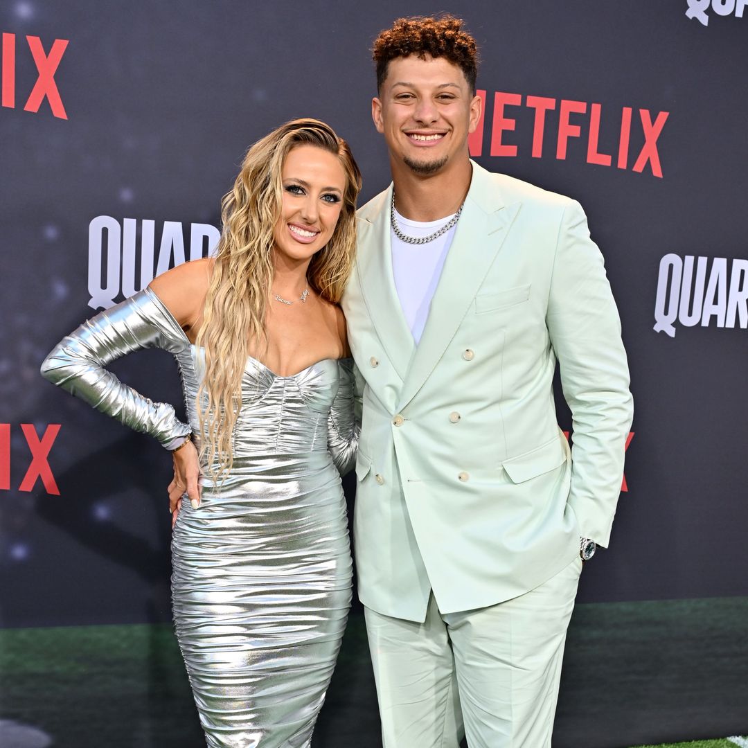 Brittany Mahomes stuns in cut-out Versace bridal gown in unseen wedding photos