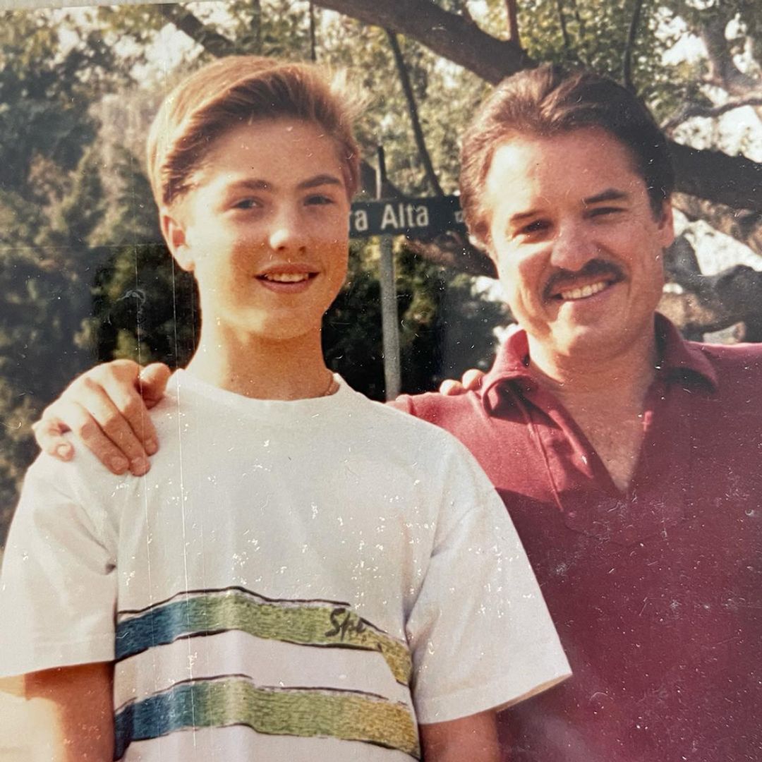 Eric Winter with his dad in a throwback photo from his teens