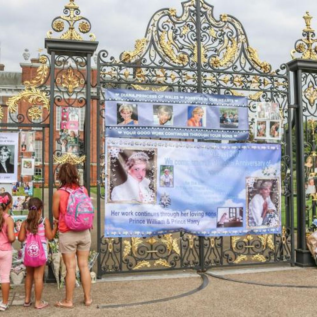 Fans lay flowers at Kensington Palace as Princess Diana's 20th death anniversary approaches