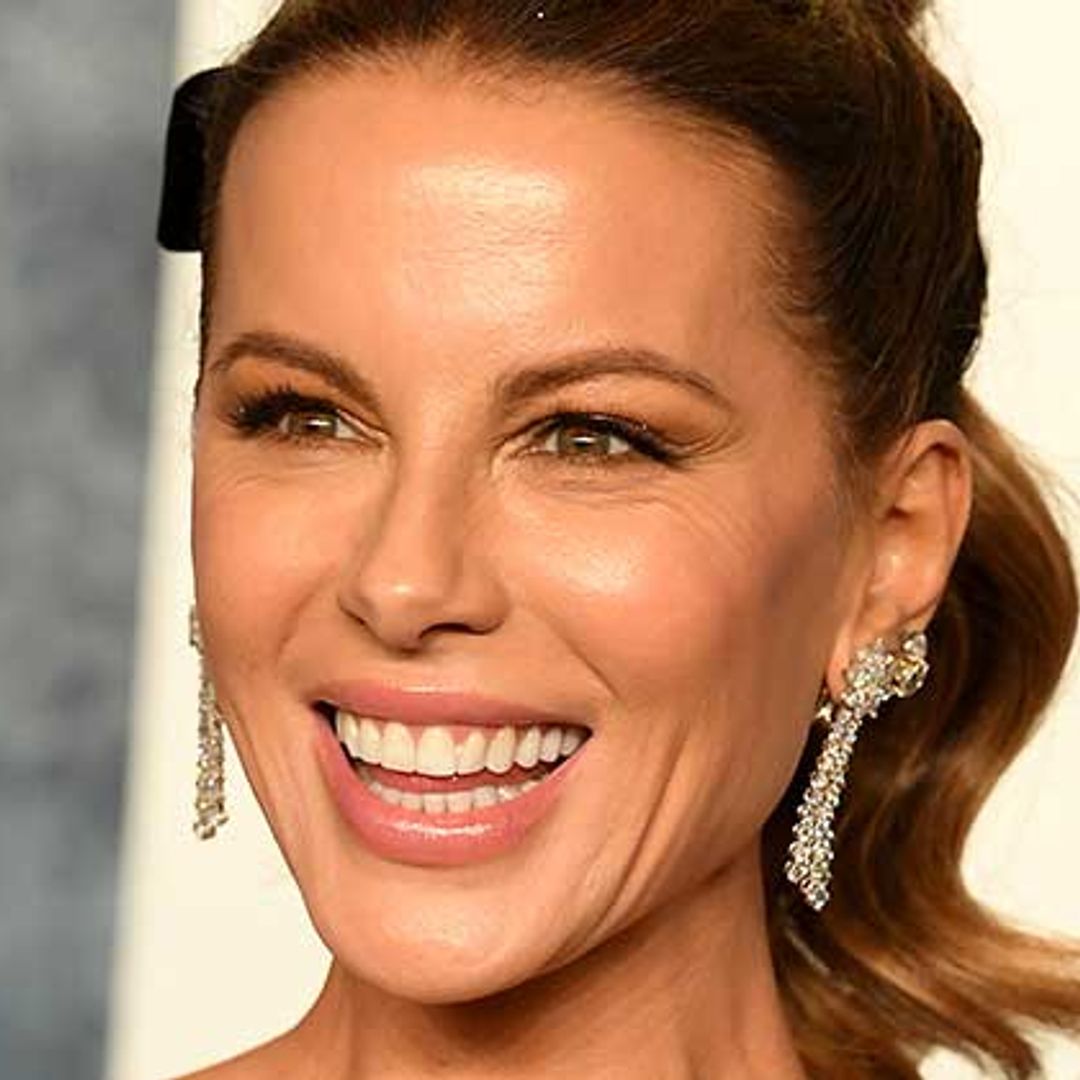 Kate Beckinsale resembles a bride in breathtaking dramatic white gown