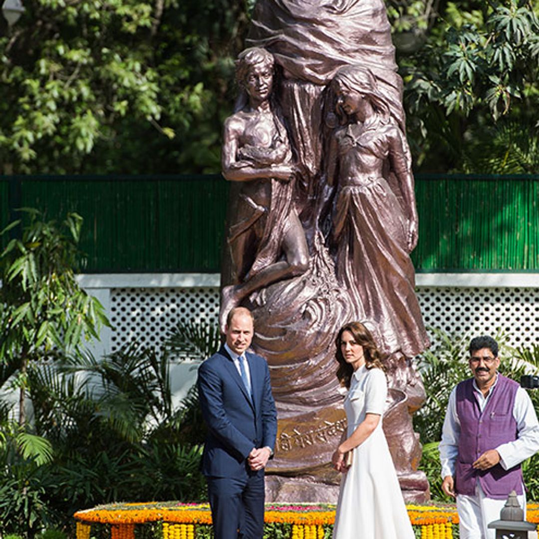 Prince William and Kate pay respects to Indian soldiers and country's founding father Mahatma Gandhi