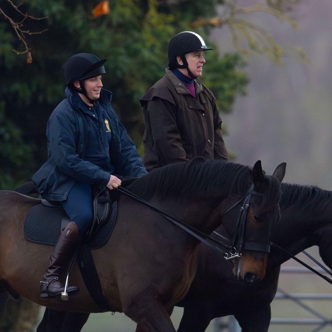 Prince Andrew makes rare appearance horse riding in Windsor - see photos
