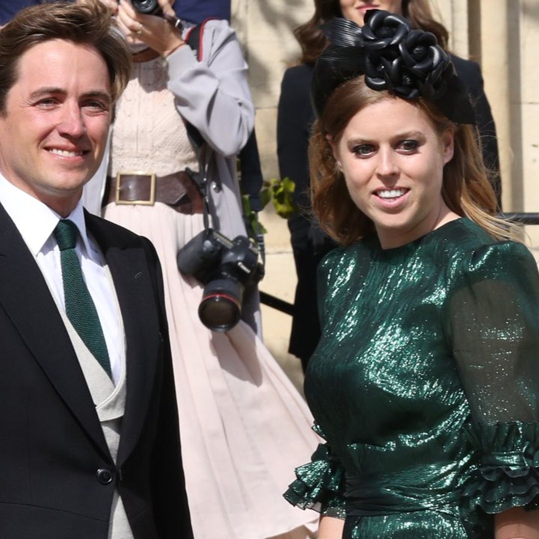 Princess Beatrice turns heads in green metallic dress at Ellie Goulding & Caspar Jopling's wedding