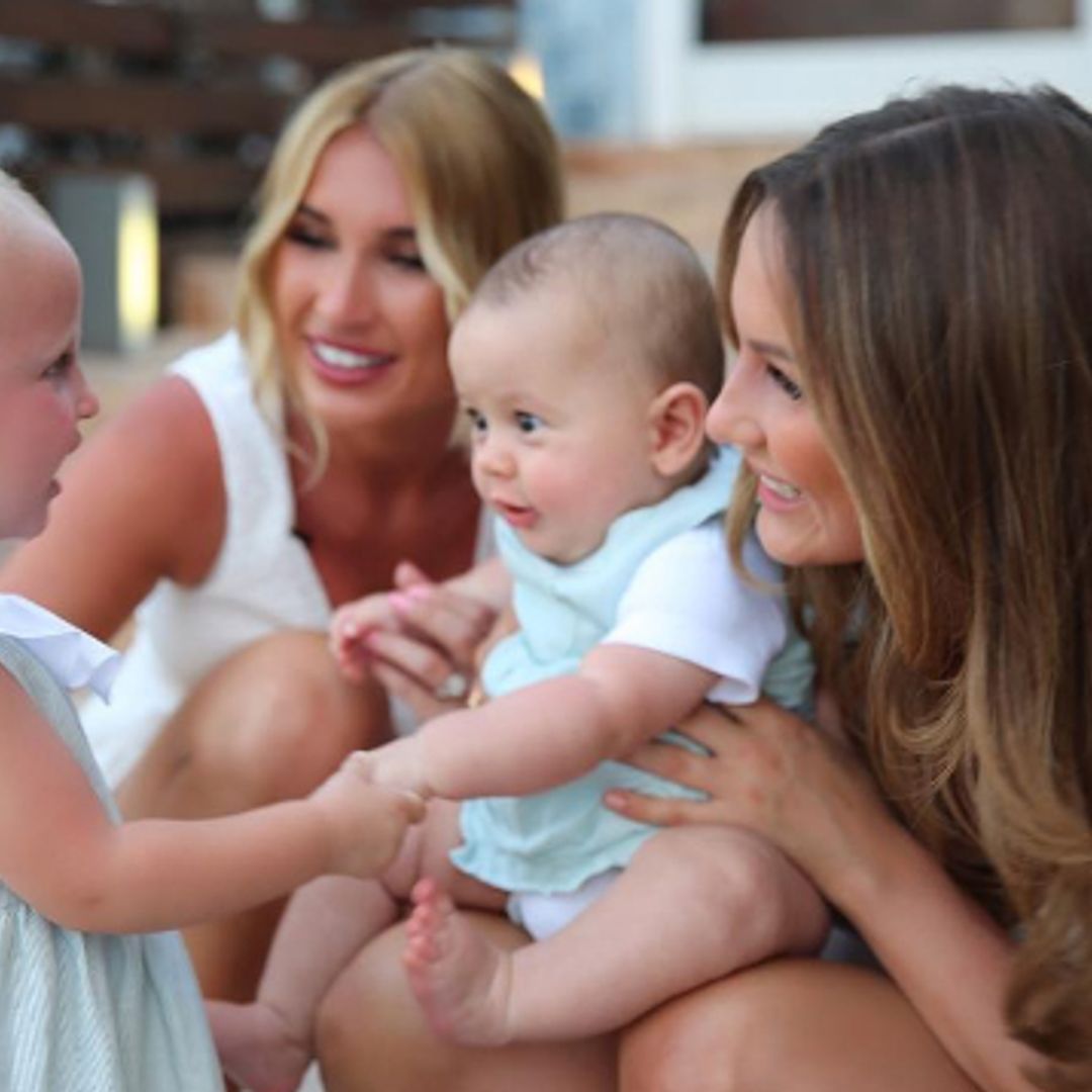 Sisters Sam and Billie Faiers soak up the sun in Ibiza with their children