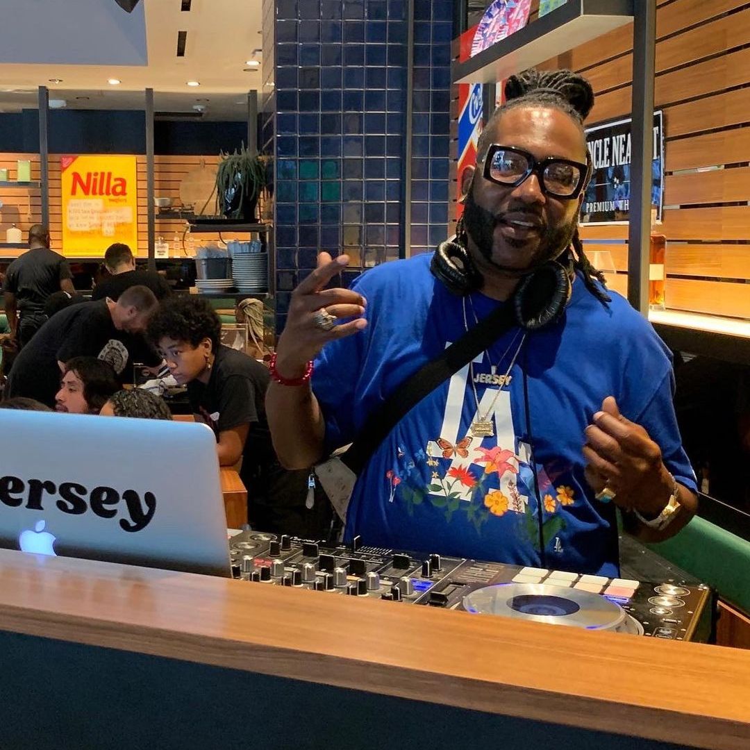 Keita Morris poses for a photo while DJing as DJ Jersey Wonder, shared on Instagram