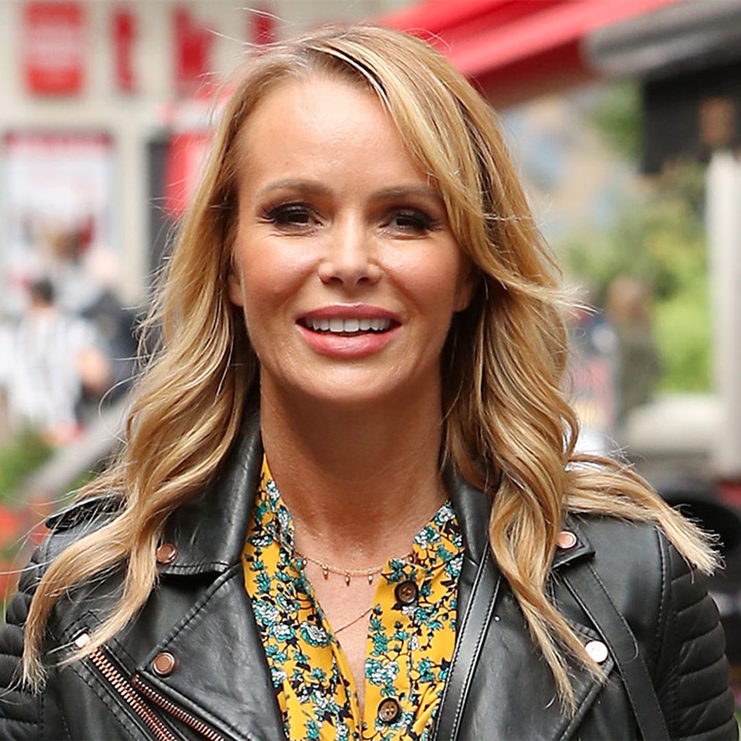 Amanda Holden's navy polka-dot dress is ideal for a party & Instagram fans agree