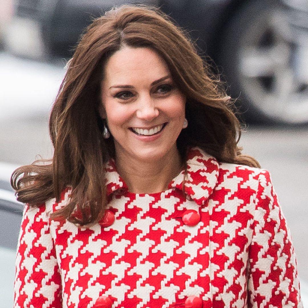 Loved Duchess Kate's red houndstooth Catherine Walker coat? Zara has the best lookalike
