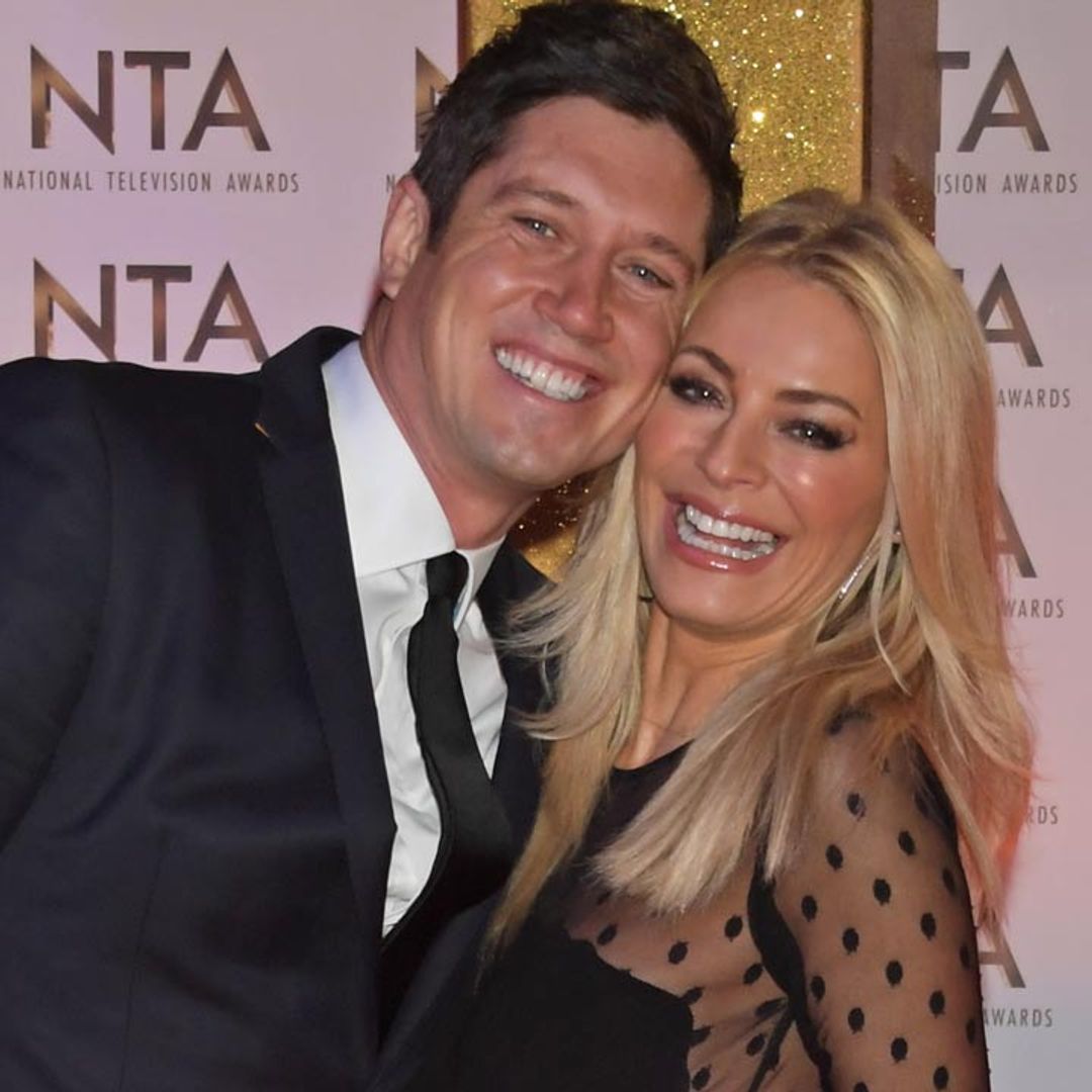 Tess Daly rocks fun and flirty flares for date night with Vernon Kay - wait 'til you see her coat!