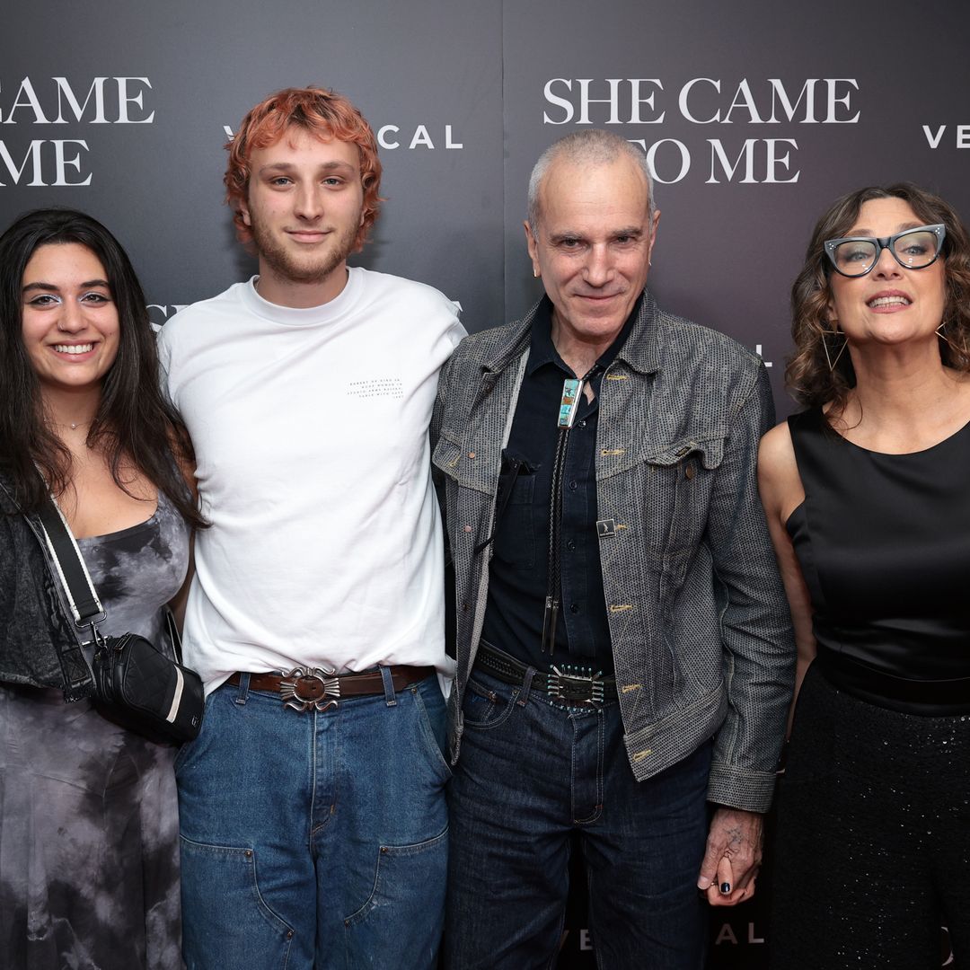 (L-R) Ronan Day Lewis, Daniel Day-Lewis and Rebecca Miller attend the "She Came To Me" New York Screening 