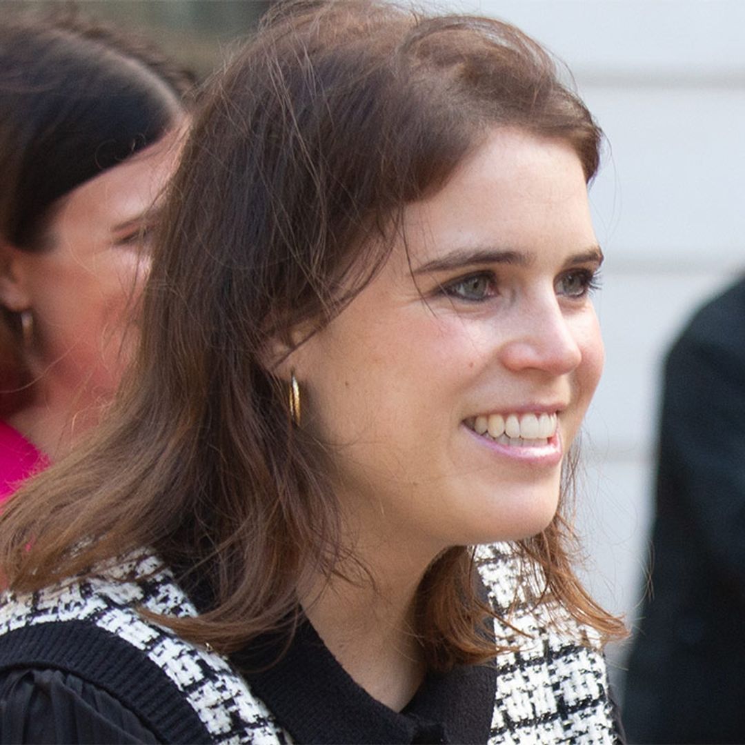Princess Eugenie wears mini dress and knee-high boots at art exhibition