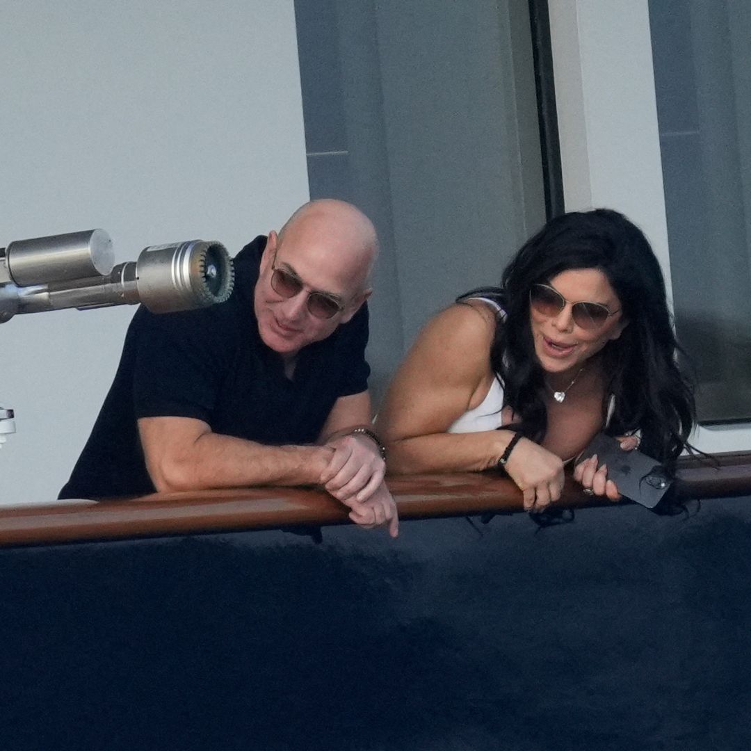 Jeff Bezos and Lauren Sanchez look loved-up on $500million superyacht