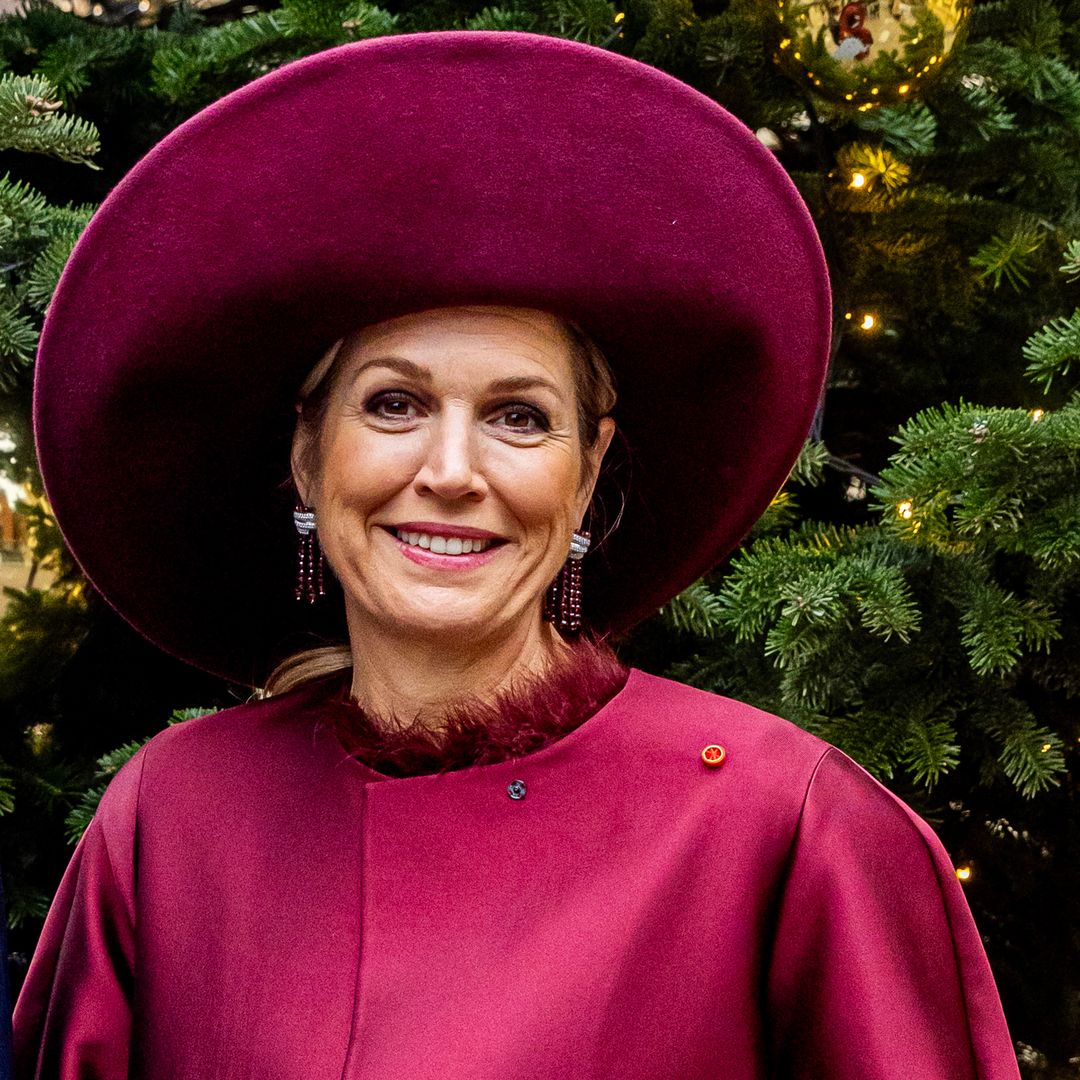 Queen Maxima dazzles in festive silk dress and killer heels