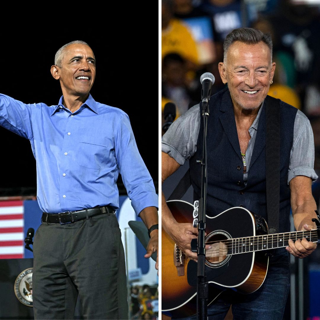 Barack Obama and Bruce Springsteen lead Georgia crowd in support of Kamala Harris