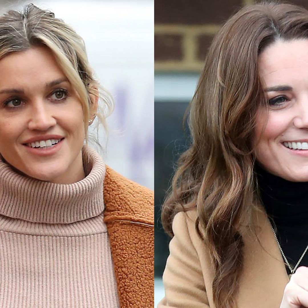 Ashley Roberts twins with Kate Middleton in a leopard print skirt from New Look