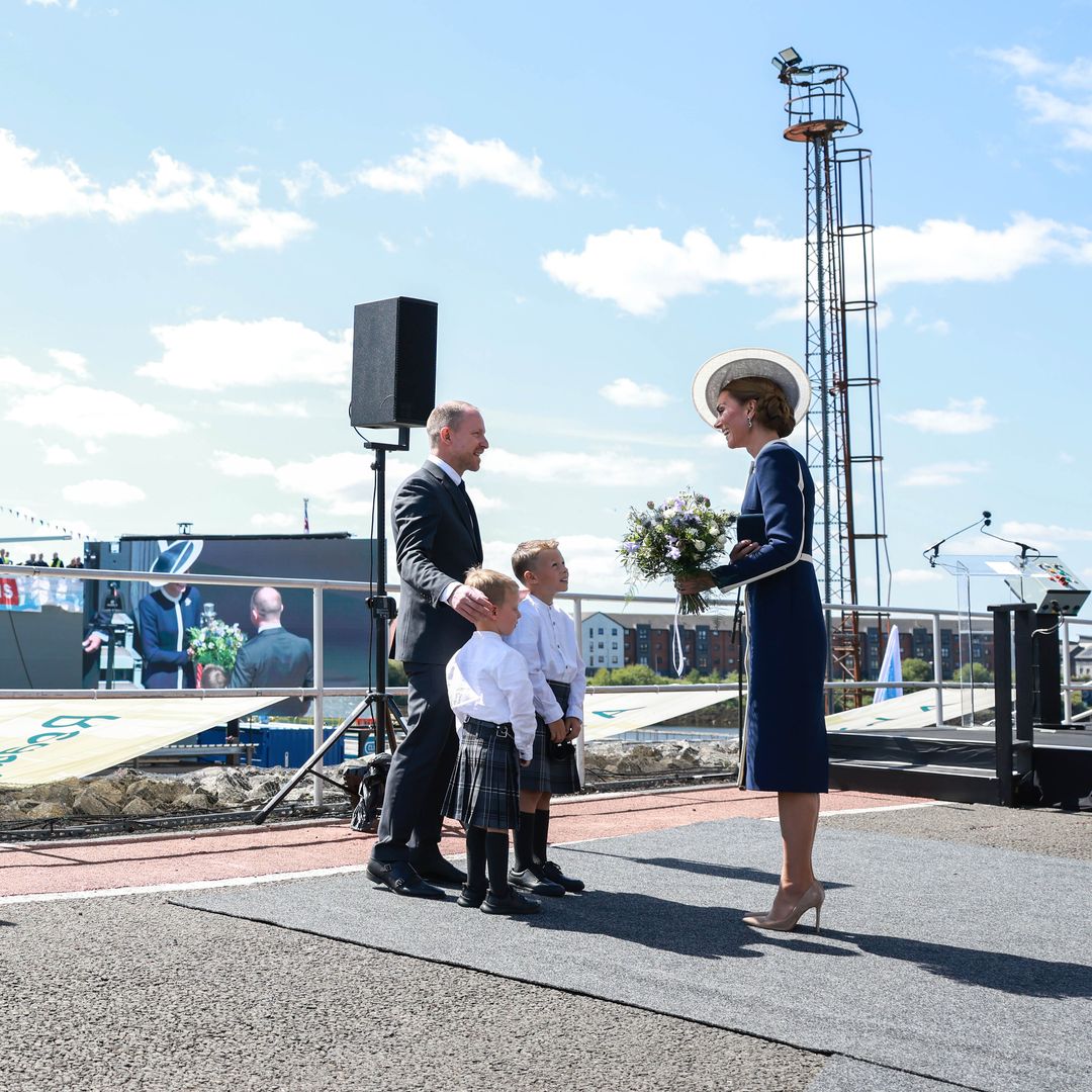Prince William and Princess Kate arrive in Scotland to christen HMS Glasgow