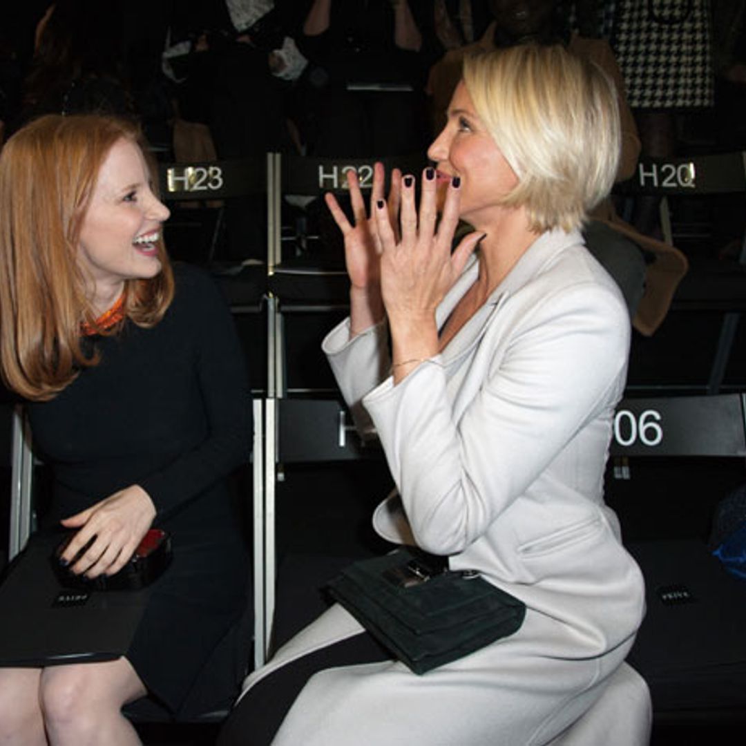 Ecstatic Jessica Chastain finds out about Oscar nomination at Armani Privé