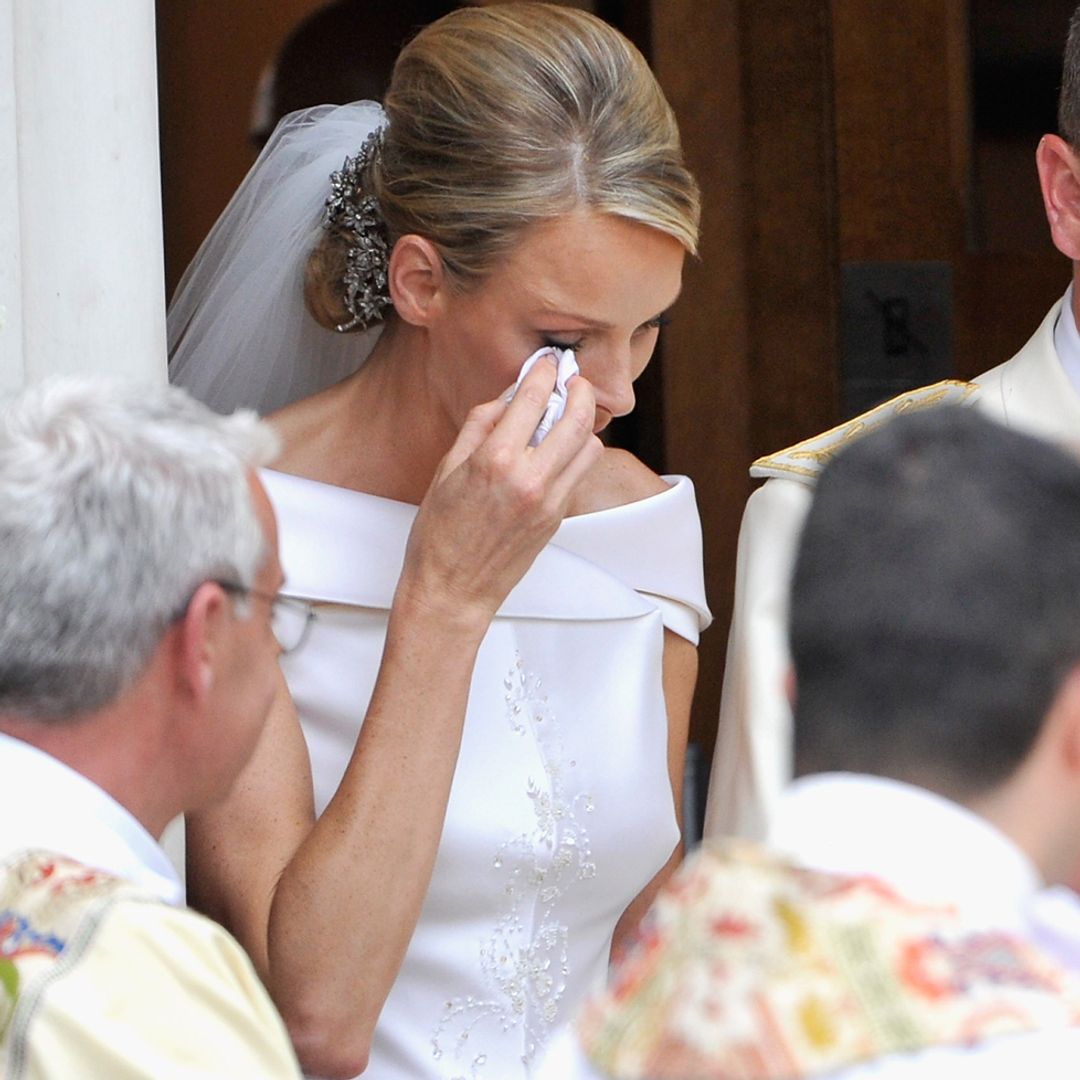 Tearful celebrity wedding photos: Princess Charlene, Stacey Solomon and more overcome with emotion