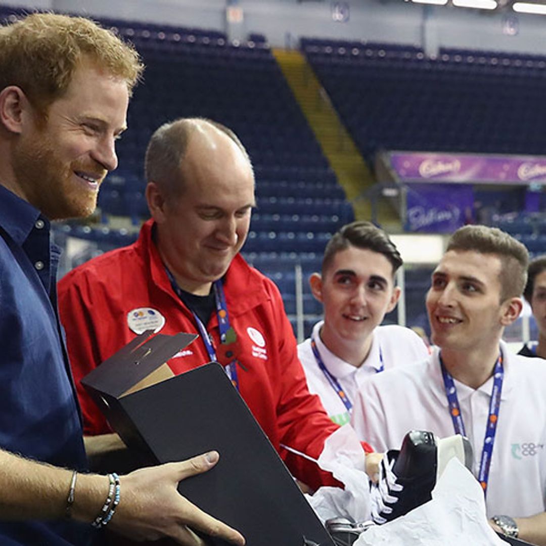 All the photos from Prince Harry's trip to Nottingham - find out what gifts he got