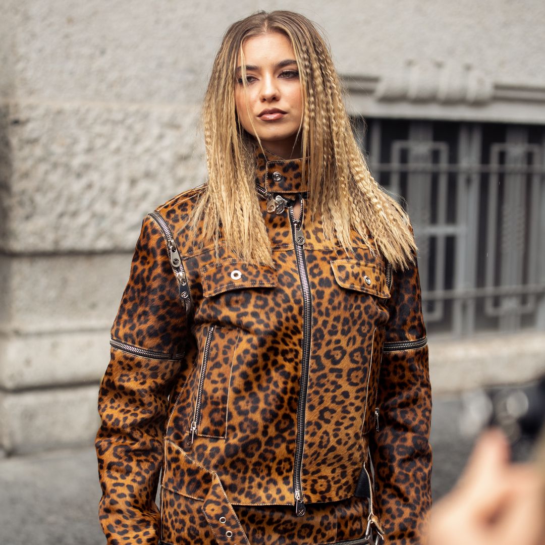 crimped blonde hair at milan fashion week 