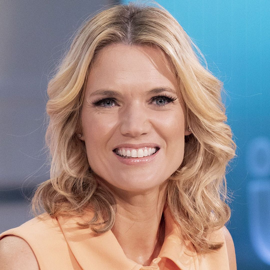 Charlotte Hawkins' leg-lengthening mini dress goes perfectly with her tan