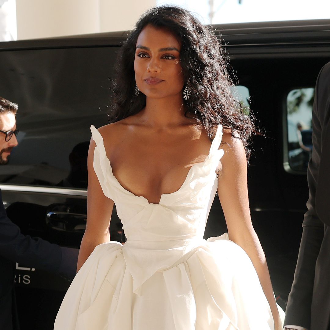 Simone Ashley is the epitome of glamour in daring corseted gown