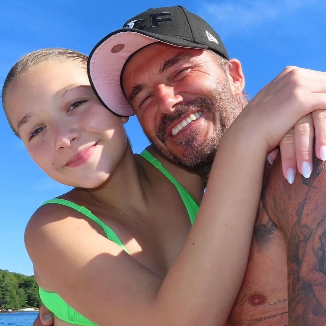 Harper Beckham is happiness personified in vibrant swimsuit during Canadian holiday