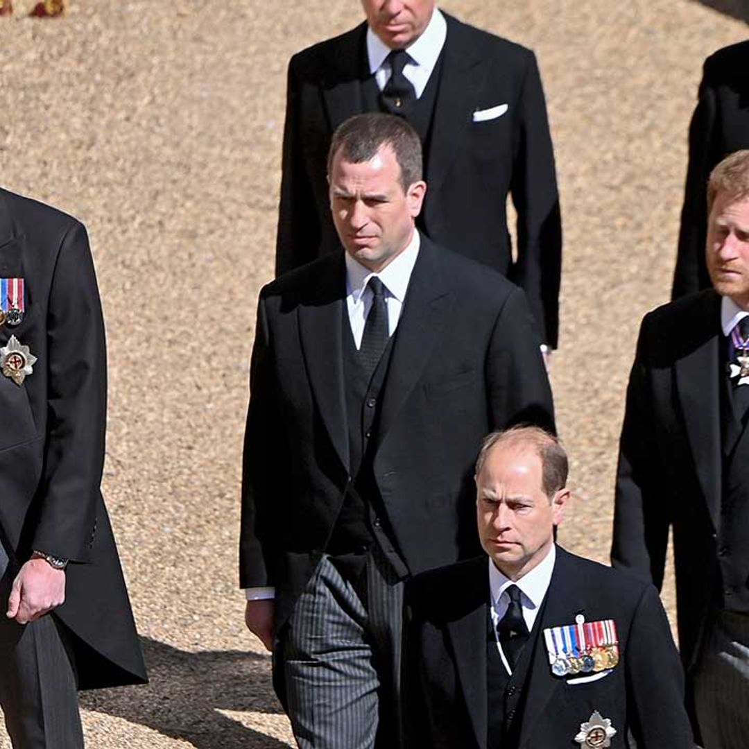 Prince Harry reunites with his family at Prince Philip's funeral
