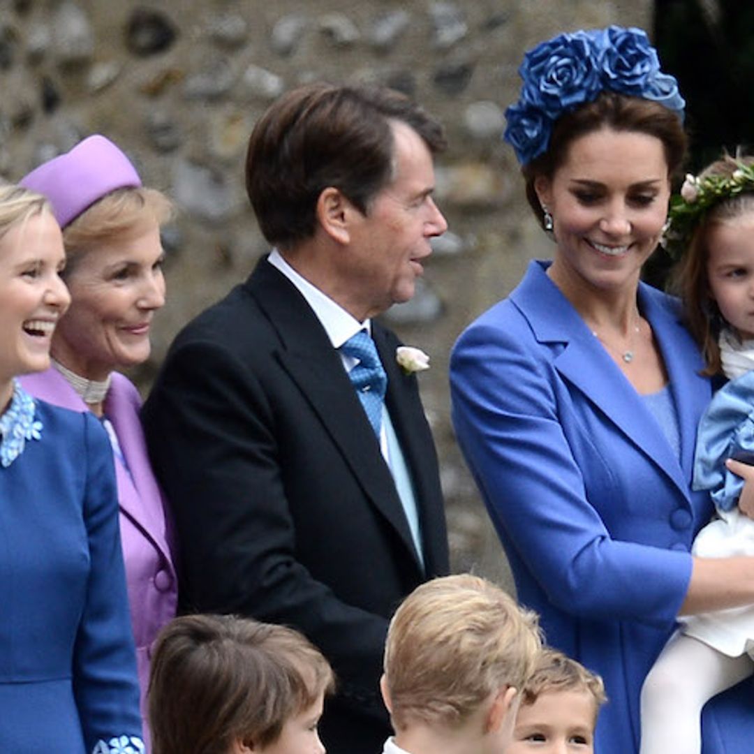 Duchess Kate, Prince William, Prince George and Princess Charlotte giggle and joke at their close friend's wedding - all the sweet pictures