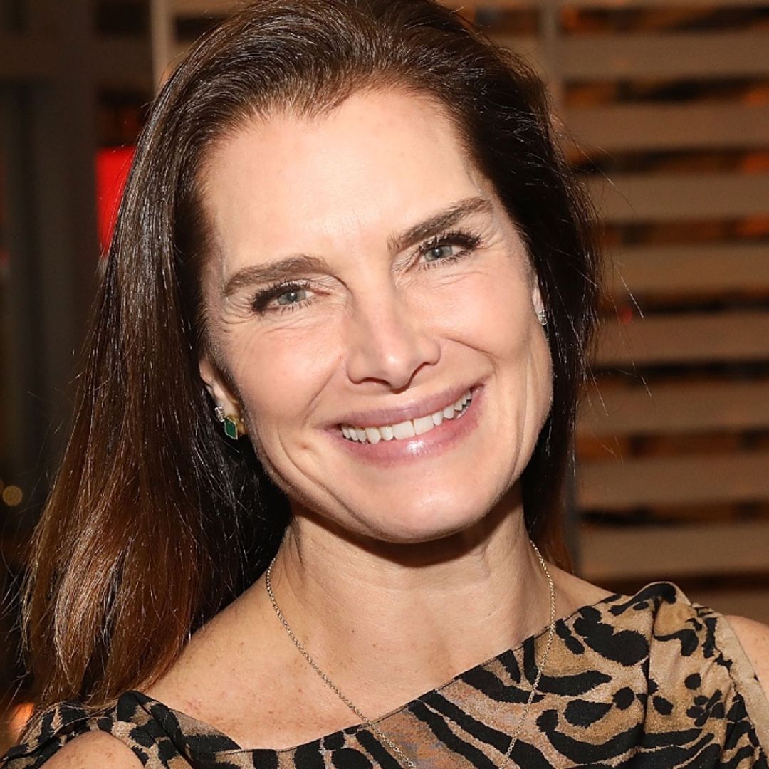 Brooke Shields rocks strapless gown for gorgeous Christmas picture