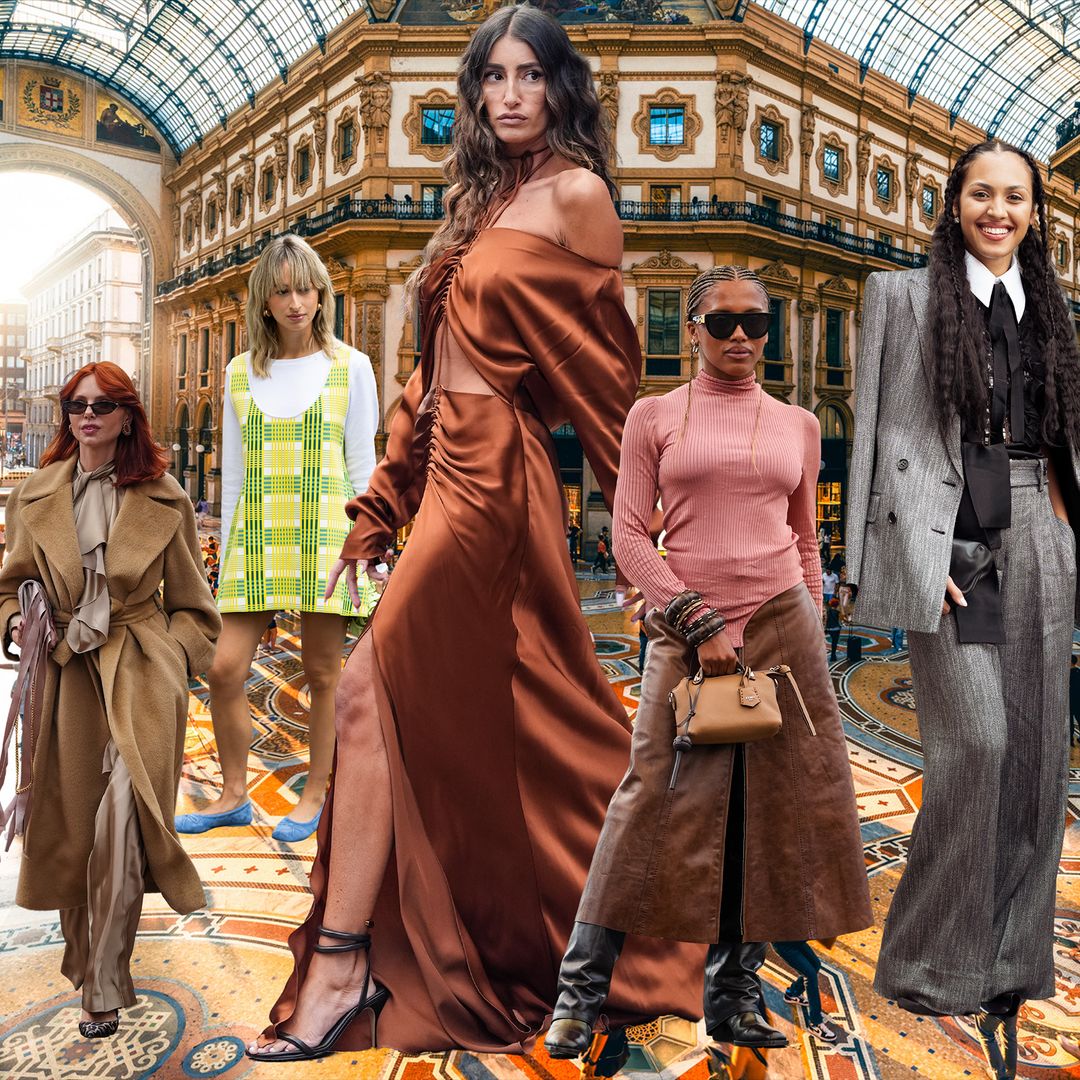 Caramel colours and sleek lines lead the way at Milan Fashion Week street style