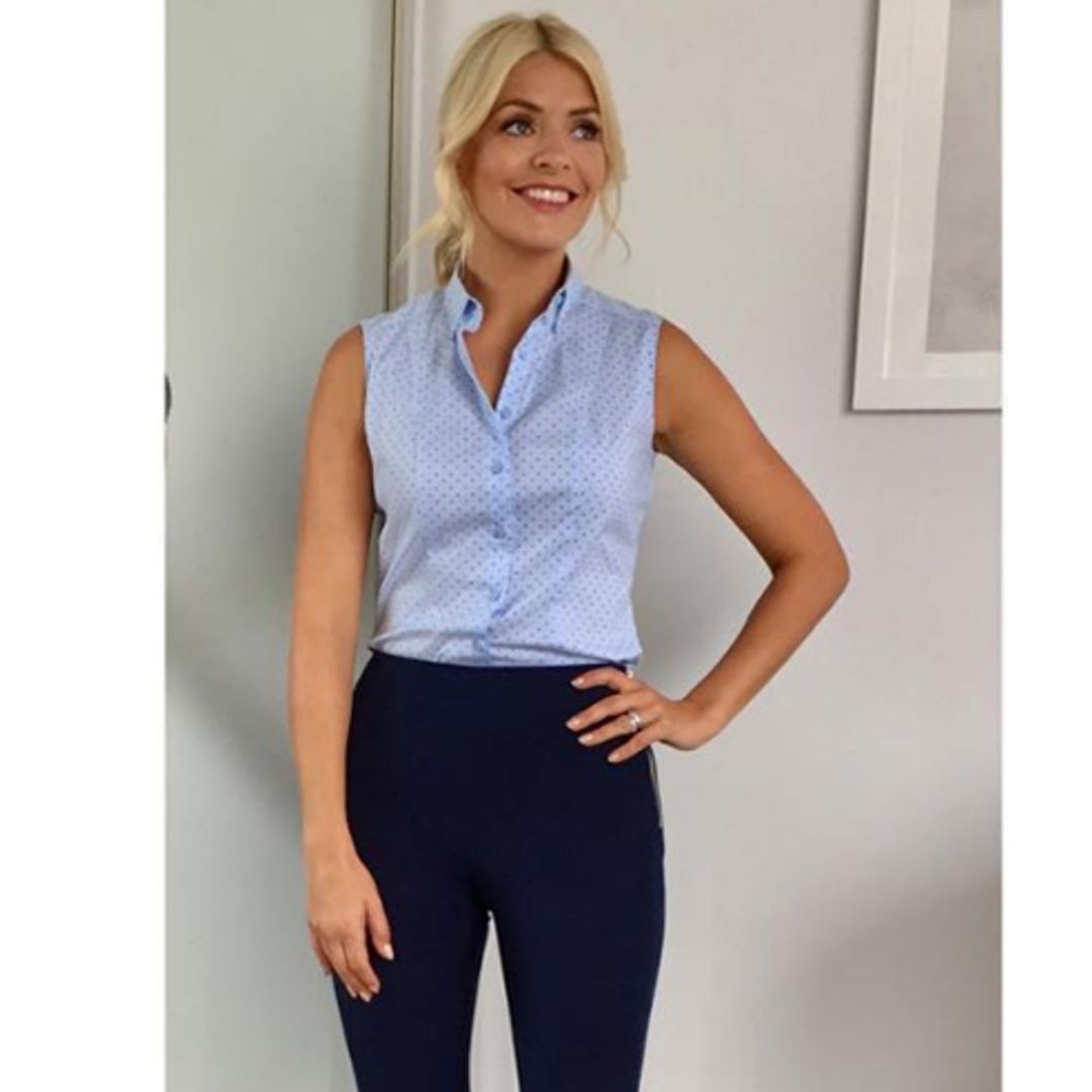 Holly Willoughby’s sleeveless blue Marks & Spencer top - as seen on This Morning - costs just £12.50