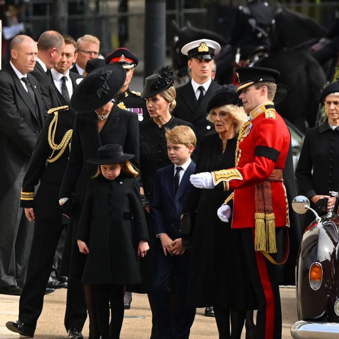 Prince George comforted by great aunt Sophie Wessex during Queen's funeral