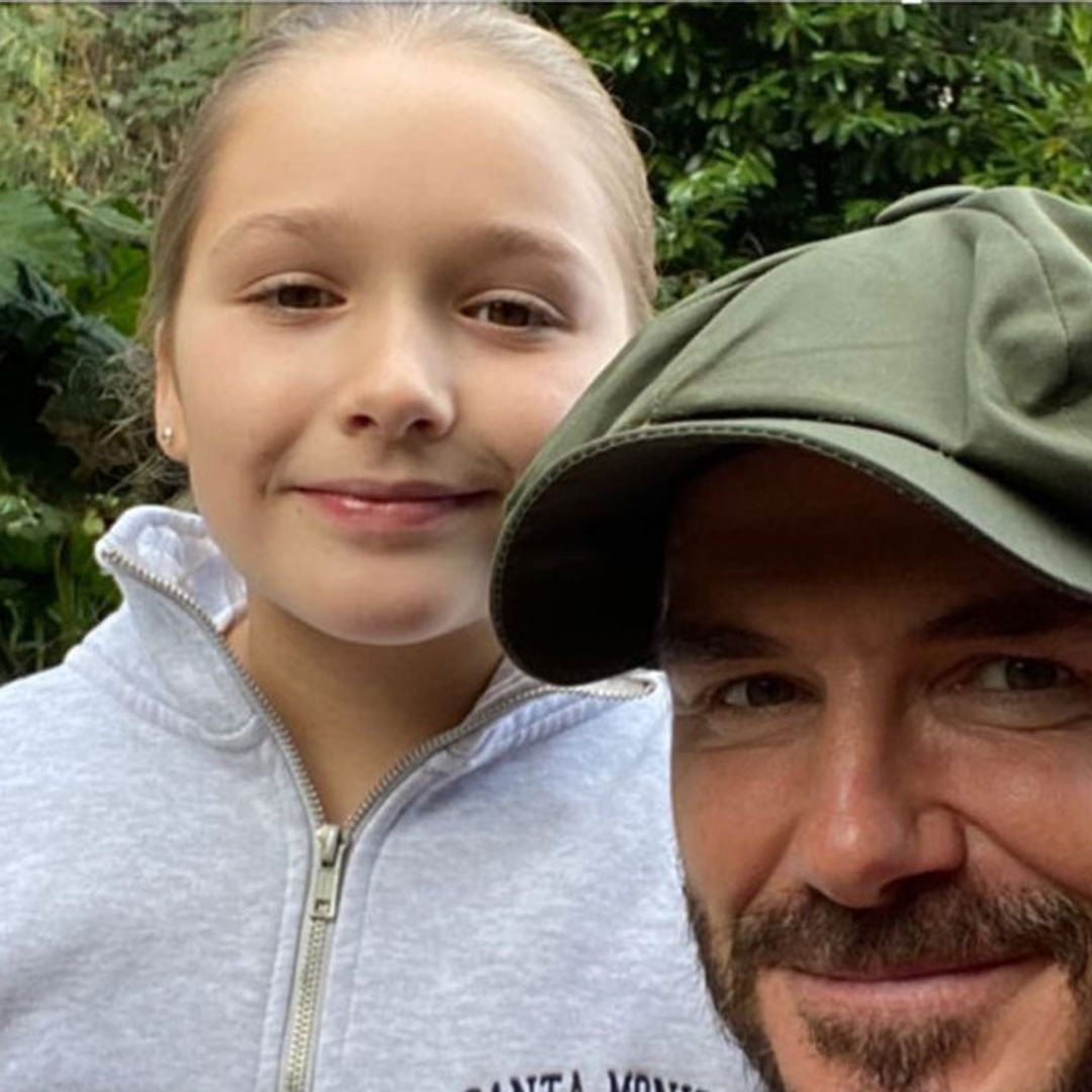David Beckham accompanies 'Princess' Harper as she takes on important role as Junior Zoo Keeper