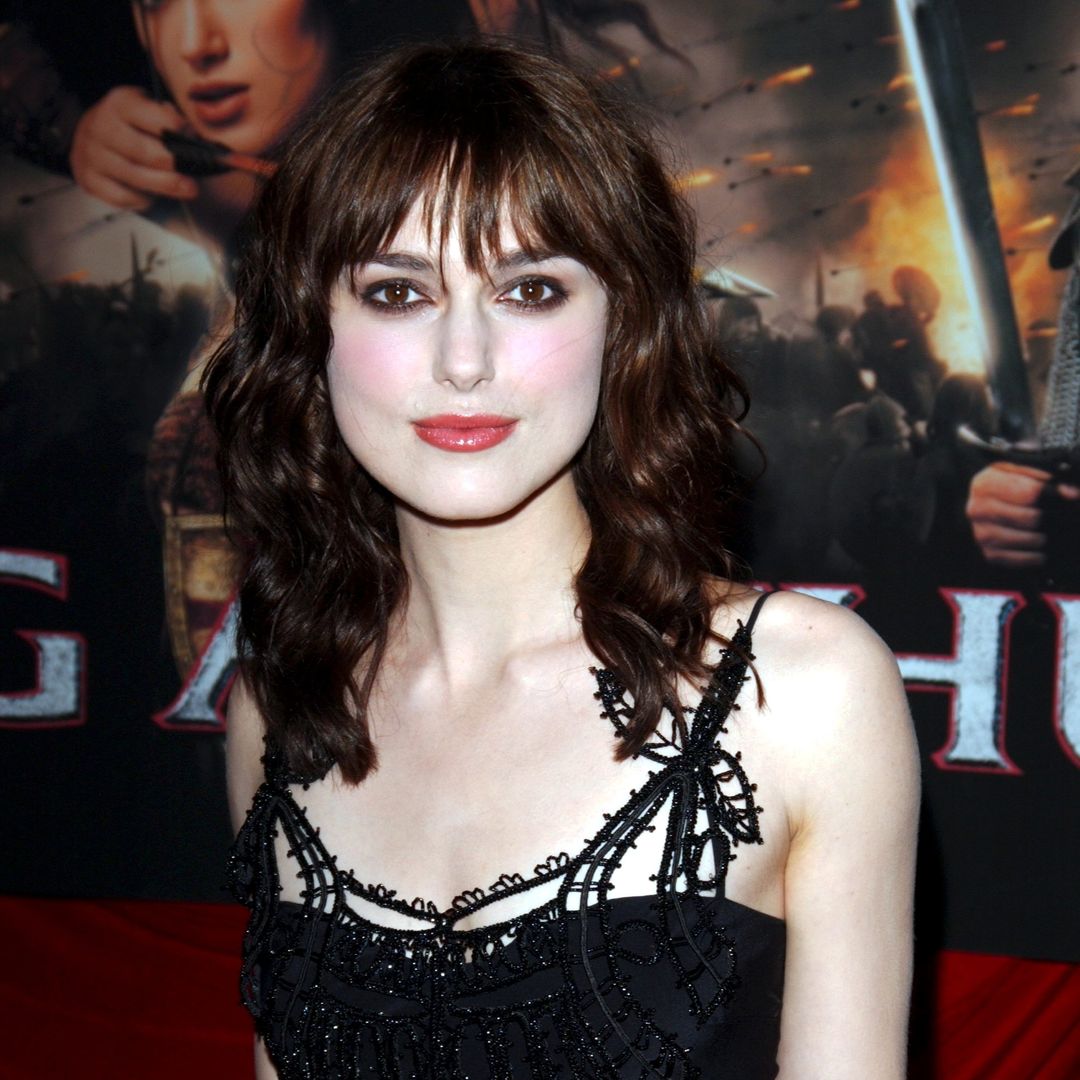 Keira Knightley at the World Premiere of "King Arthur" in 2003 with her chic black bangs.