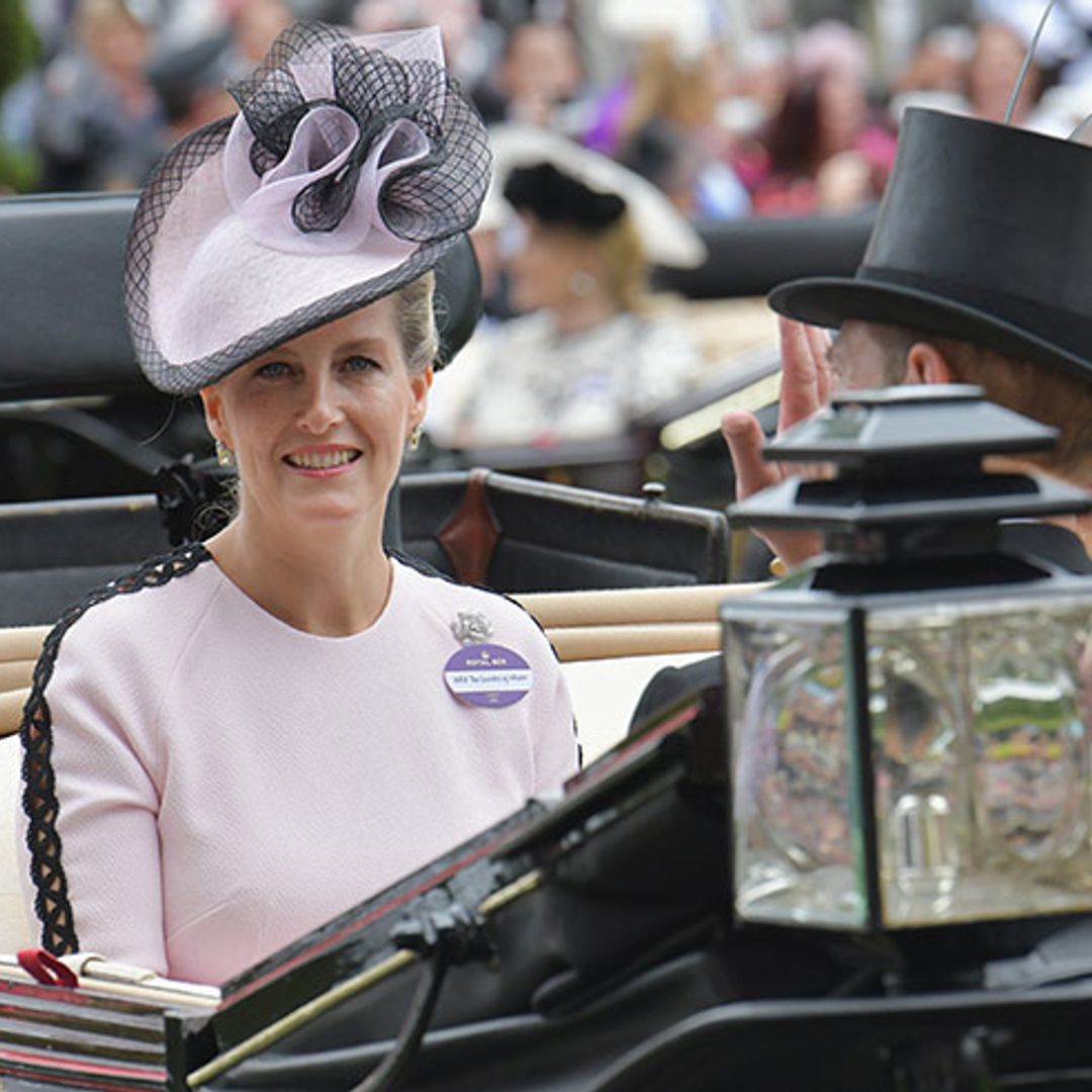 The Countess of Wessex is pretty in pink at Royal Ascot as she joins Duchess Meghan