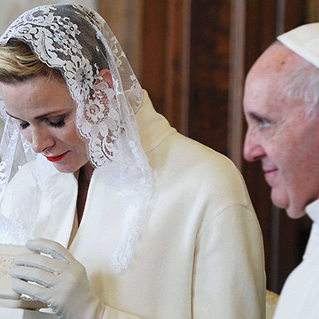 Princess Charlene of Monaco meets with Pope Francis at the Vatican